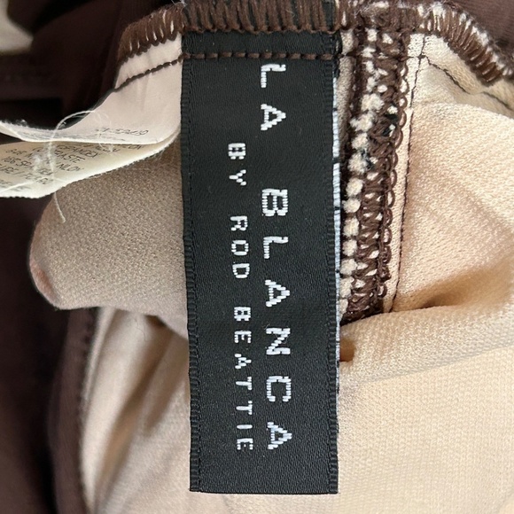 La Blanca One Piece Brown Ruched Swim Suit Sz 12 - Picture 4 of 6